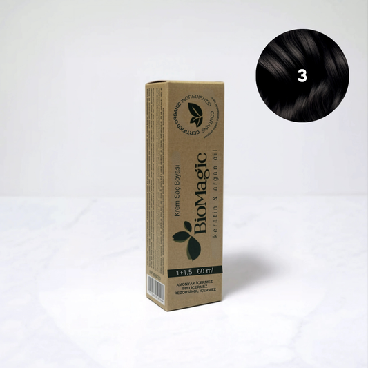 BioMagic Krem Saç Boyası 60ml 3.00 Koyu Kahve &  20 Vol. Oksidan 90ml