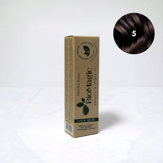 BioMagic Krem Saç Boyası 60ml 5.00 Açık Kahve &  20 Vol. Oksidan 90ml